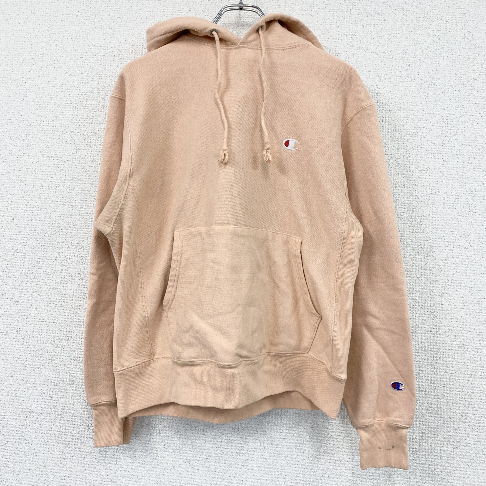 Champion　チャンピオン　リバースウィーブ　スウェットパーカー/フーディー　サーモンピンク　Mサイズ　古着