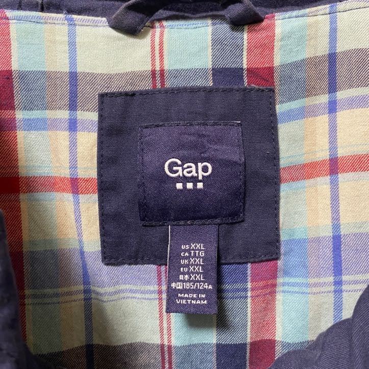 古着 used　GAP　ギャップ　長袖マウンテンパーカー　ミリタリージャケット　ネイビー　秋冬服　オーバーサイズ