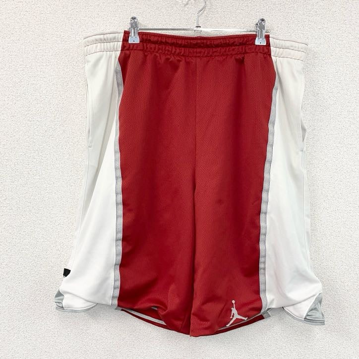 AIR JORDAN　エアジョーダン　バスパン　ハーフパンツ/ショートパンツ　バイカラー　赤　白　レッド　ホワイト　XLサイズ　古着