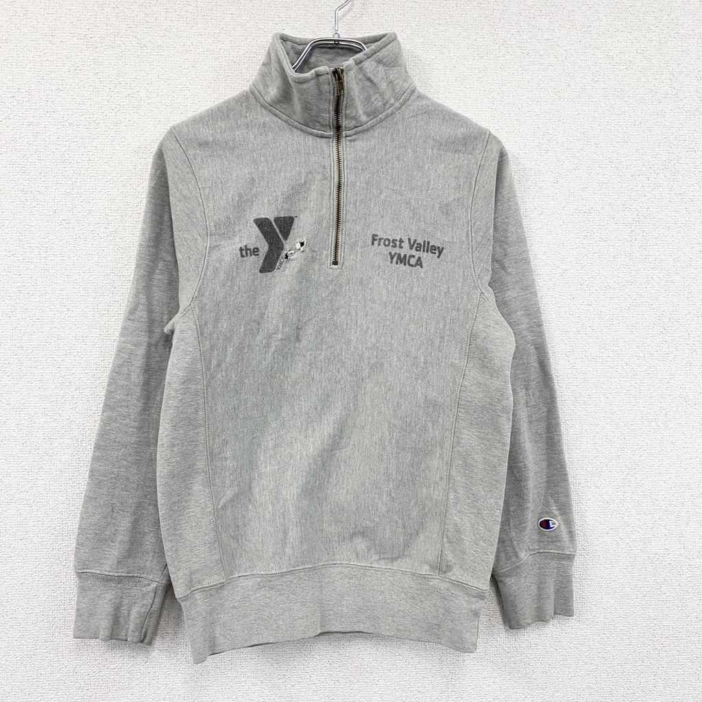 Champion　チャンピオン　リバースウィーブ　ハーフジップスウェット/トレーナー　霜降りグレー　Sサイズ　古着