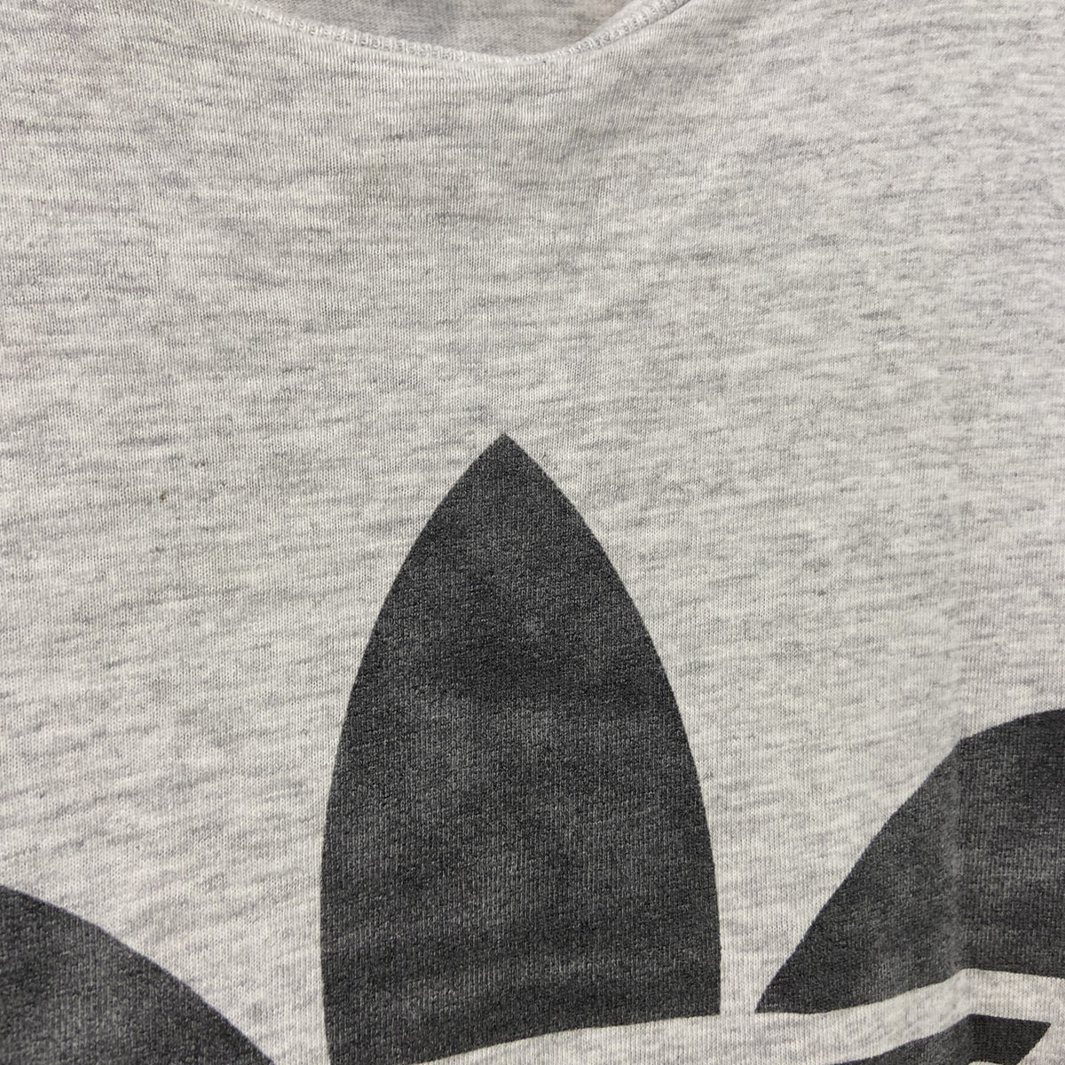 90s　adidas　アディダス　半袖プリントTシャツ　万国旗タグ　USA製　シングルステッチ　霜降りグレー　Mサイズ　古着