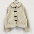 ZARA　ザラ　クロップド丈フェイクボアジャケット　アイボリー　Sサイズ　古着