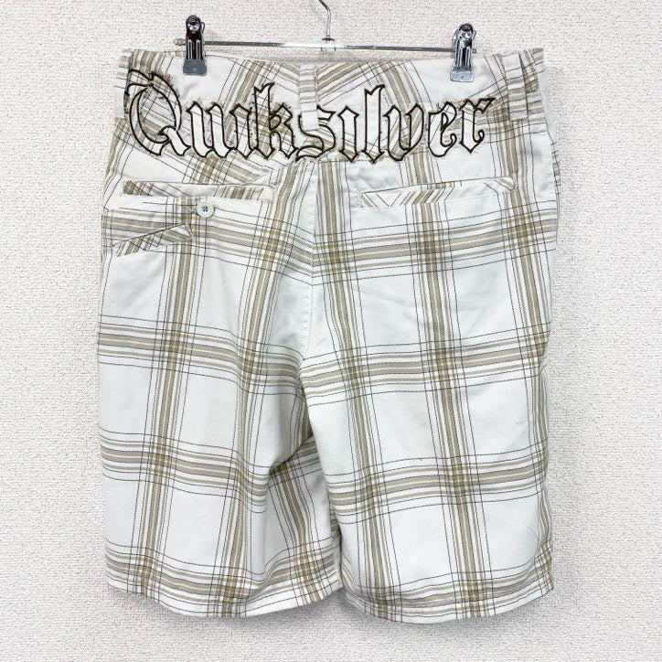 Quiksilver　クイックシルバー　ハーフパンツ/ショートパンツ　チェック柄　白　ホワイト　32サイズ　古着