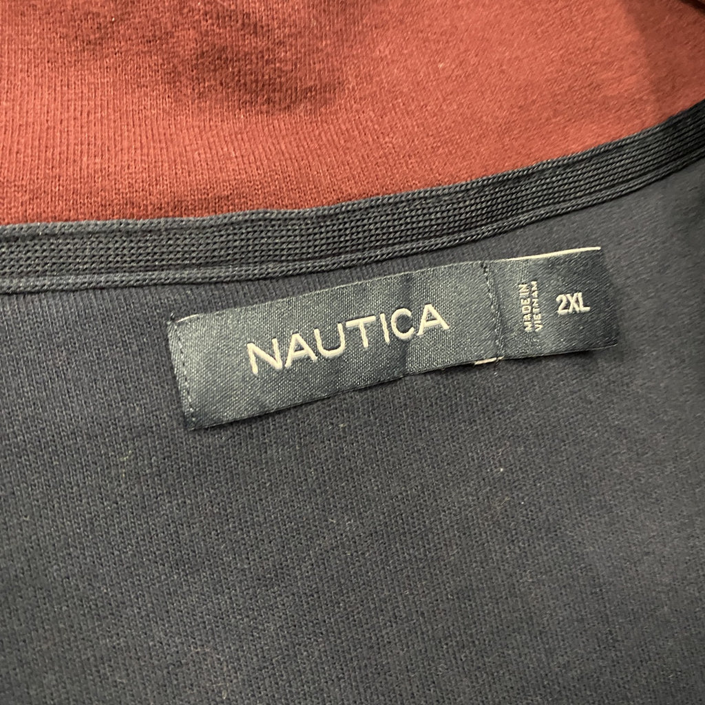 NAUTICA　ノーティカ　ハーフジップスウェット/トレーナー　ボルドー　カシスレッド　2XLサイズ　古着