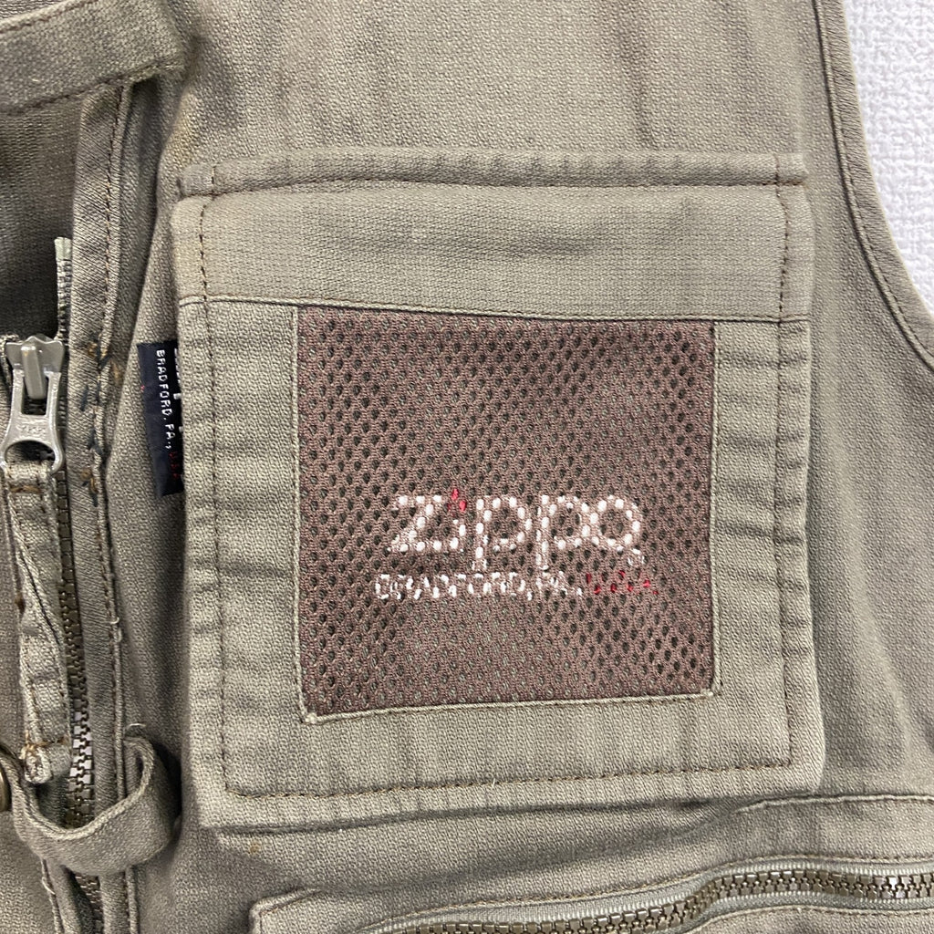 Zippo　ジッポ　フィッシングベスト　8ポケット　茶色　ブラウン　Mサイズ　古着