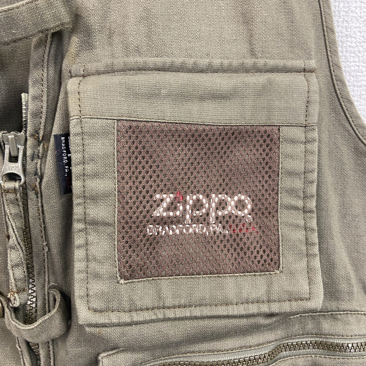 Zippo　ジッポ　フィッシングベスト　8ポケット　茶色　ブラウン　Mサイズ　古着