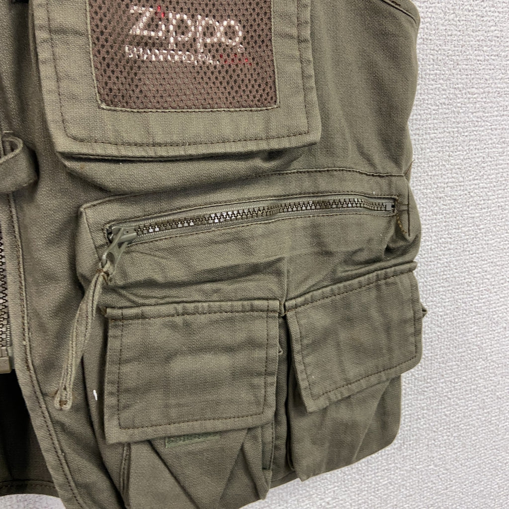 Zippo　ジッポ　フィッシングベスト　8ポケット　茶色　ブラウン　Mサイズ　古着