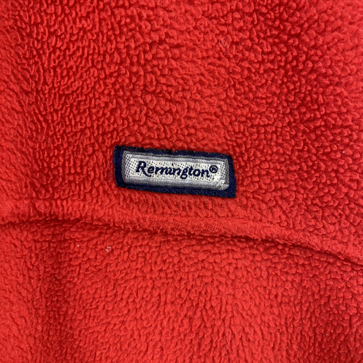 Remington　フルジップフリースジャケット/ボアジャケット　ハの字ポケット　ワンポイント　赤　レッド　Lサイズ　古着