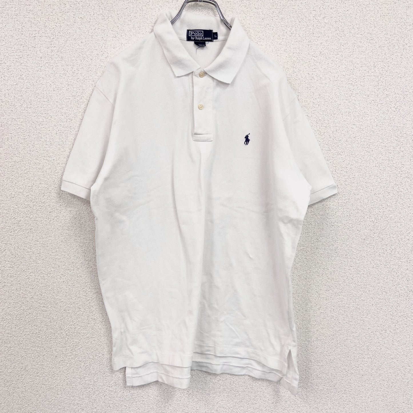 POLO by Ralph Lauan　ラルフローレン　半袖ポロシャツ　刺繡ロゴ　白　ホワイト　Lサイズ