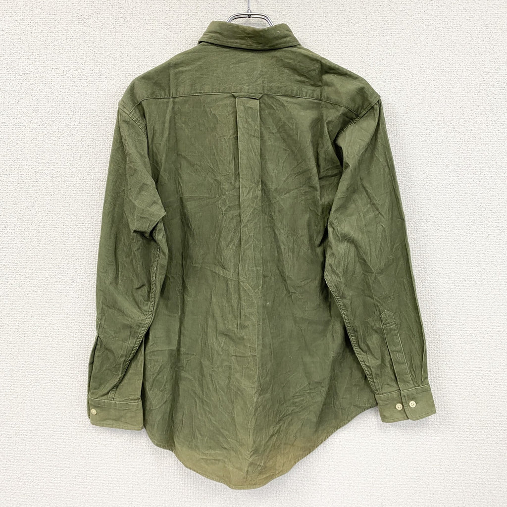 ～00s　OLD UNIQLO　オールドユニクロ　長袖コーデュロイシャツ　ボタンダウンシャツ　カーキ　Mサイズ　古着