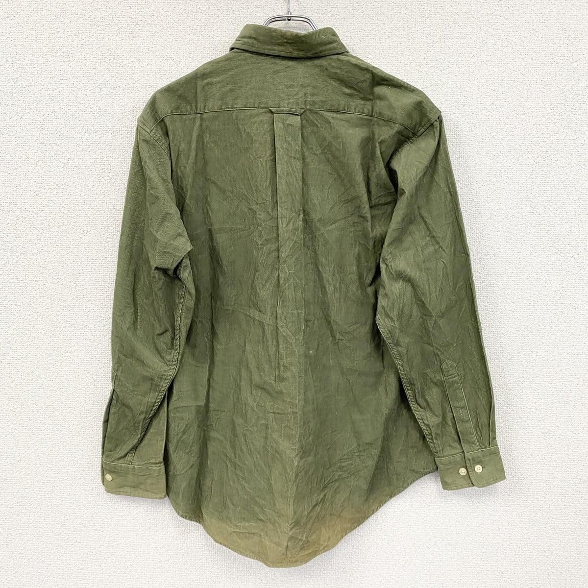 ～00s　OLD UNIQLO　オールドユニクロ　長袖コーデュロイシャツ　ボタンダウンシャツ　カーキ　Mサイズ　古着