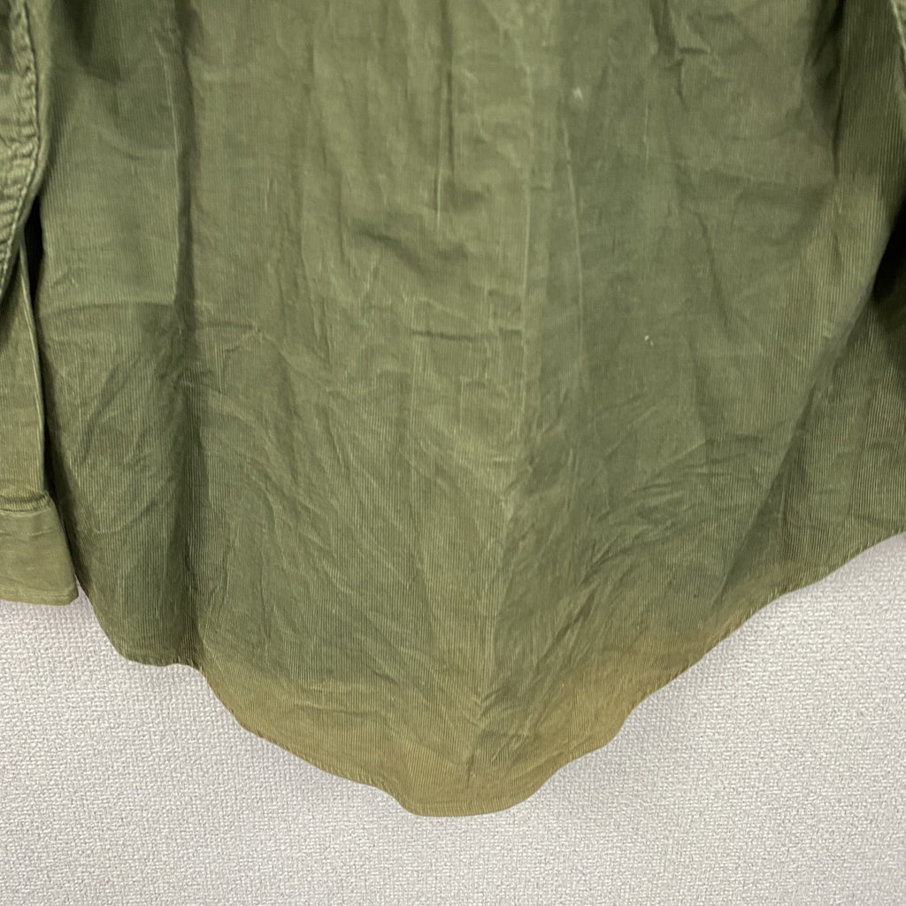 ～00s　OLD UNIQLO　オールドユニクロ　長袖コーデュロイシャツ　ボタンダウンシャツ　カーキ　Mサイズ　古着