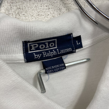 POLO by Ralph Lauan　ラルフローレン　半袖ポロシャツ　刺繡ロゴ　白　ホワイト　Lサイズ