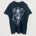 半袖アニマルプリントTシャツ　狼　グラフィック　ウルフ　レトロデザイン　クルーネック　黒　ブラック　Lサイズ　古着