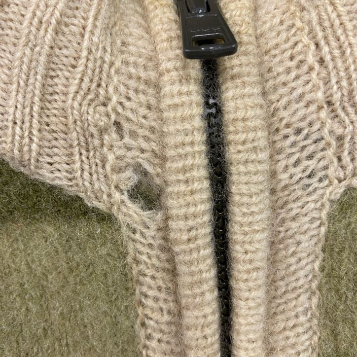 ON BOARD　オンボード　フルジップニットジャケット　迷彩柄　緑　グリーン　LLサイズ セーター ニットセーター レディース 古着