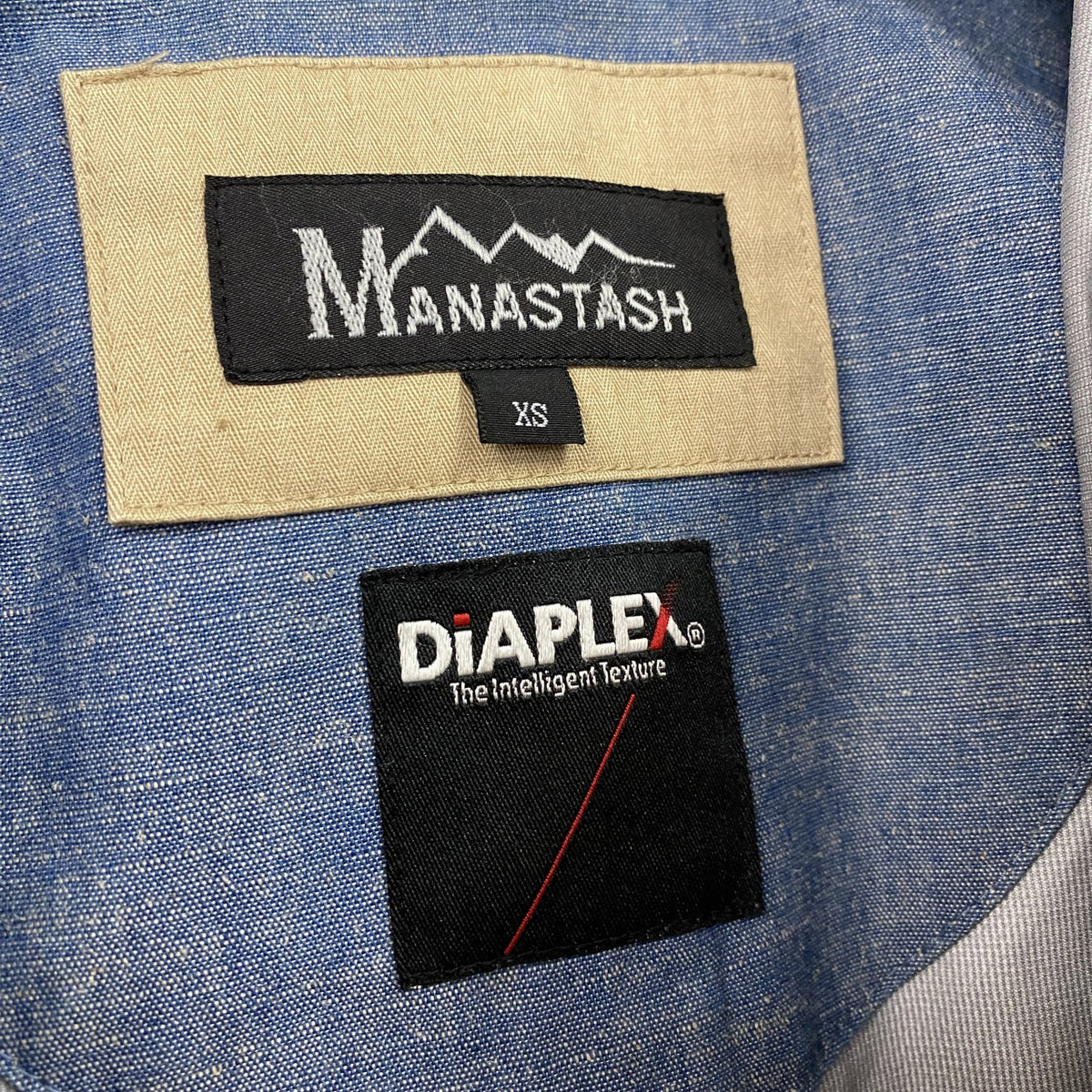 MANASTASH　マナスタッシュ　ステンカラーコート　比翼仕立て　ハの字ポケット　3つポケット　ベージュ　XSサイズ　古着