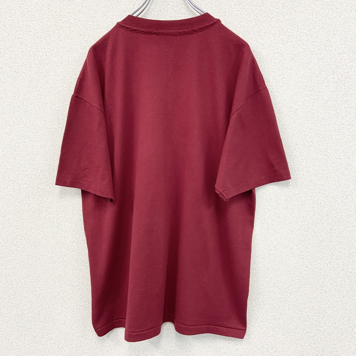 Hanes ヘインズ　半袖プリントTシャツ　クルーネック　赤　レッド　90s　カジュアル　シングルステッチ　Lサイズ　　ヴィンテージ　古着