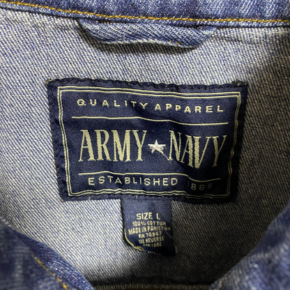 古着 used　ARMY NAVY　長袖デニムジャケット　Gジャン　アウター　アメカジ　レトロデザイン　美品　Lサイズ　