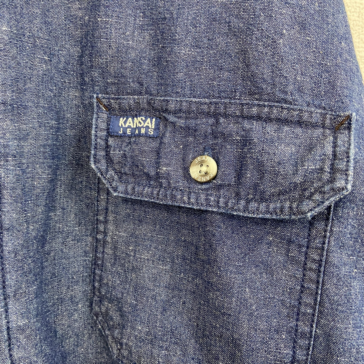 KANSAI JEANS　カンサイヤマモト　長袖デニムシャツジャケット　インディゴ　Mサイズ　古着