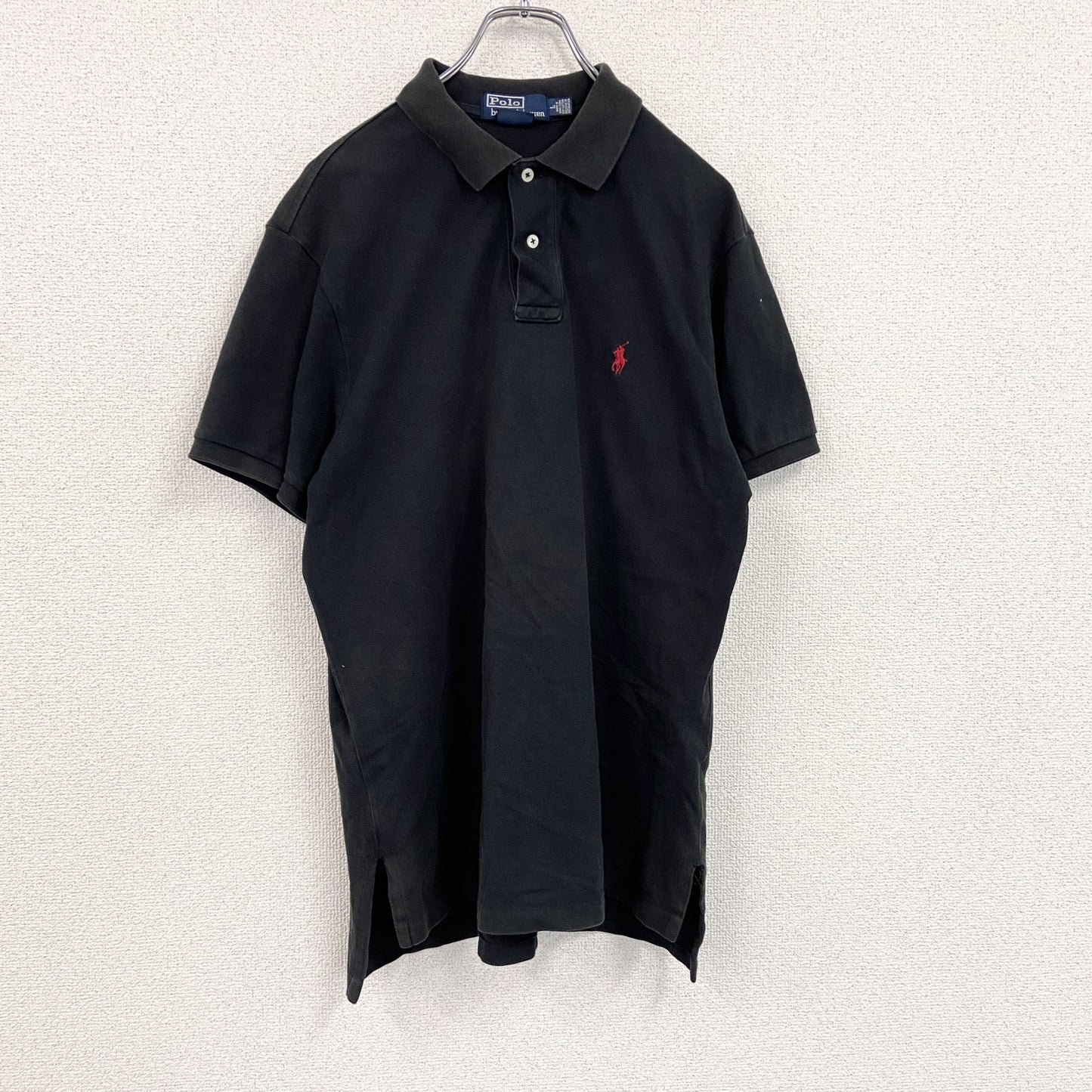 POLO by Ralph Lauan　ラルフローレン　半袖ポロシャツ　刺繡ロゴ　黒　ブラック　Lサイズ