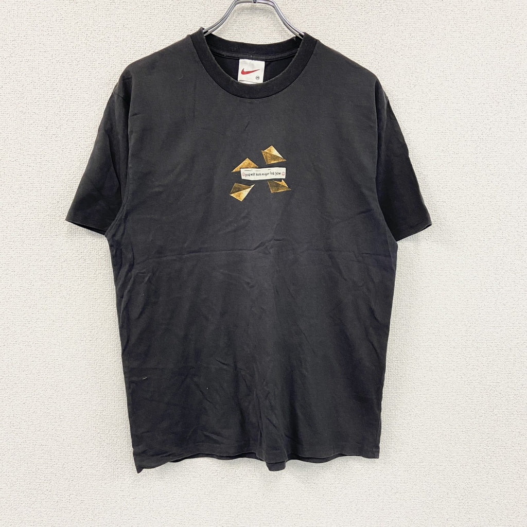 90s　NIKE　ナイキ　半袖プリントTシャツ　ドラゴン　フェード　黒　ブラック　Mサイズ　古着