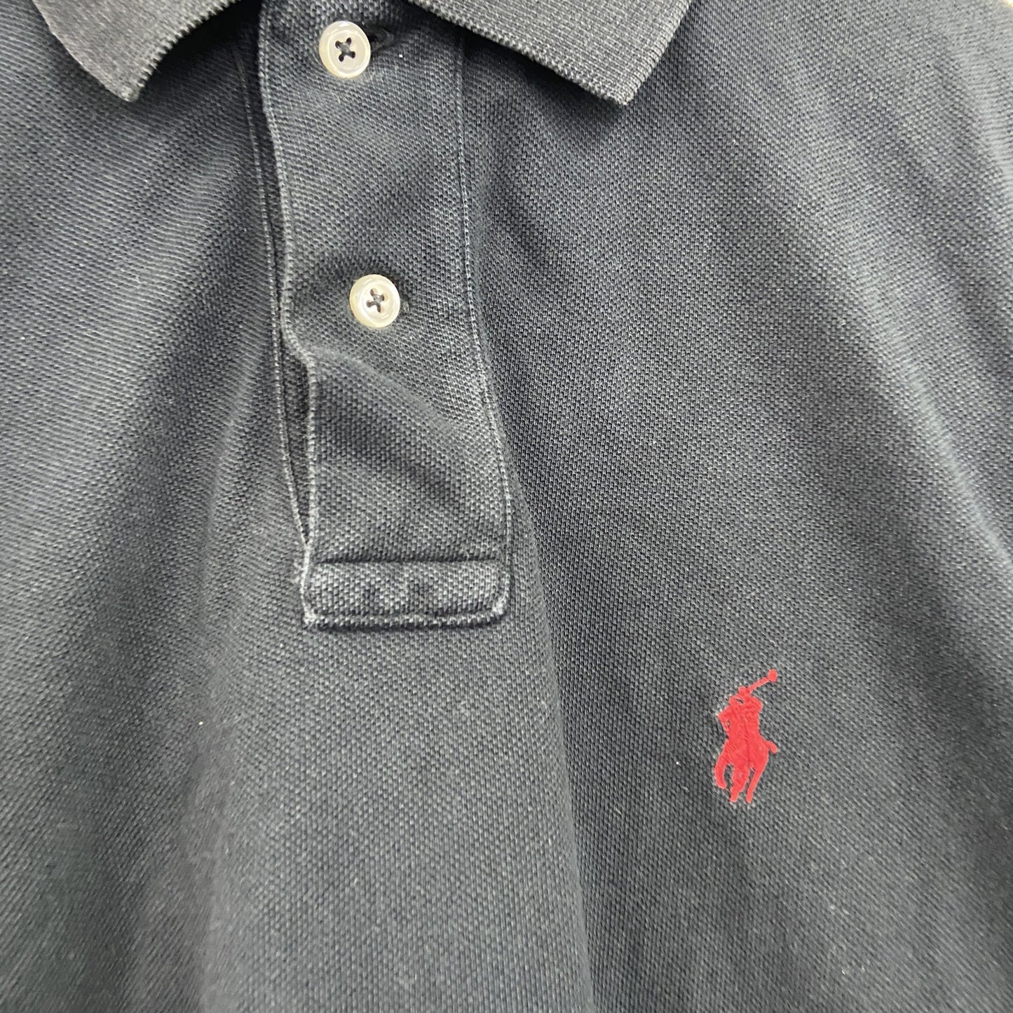 POLO by Ralph Lauan　ラルフローレン　半袖ポロシャツ　刺繡ロゴ　黒　ブラック　Lサイズ