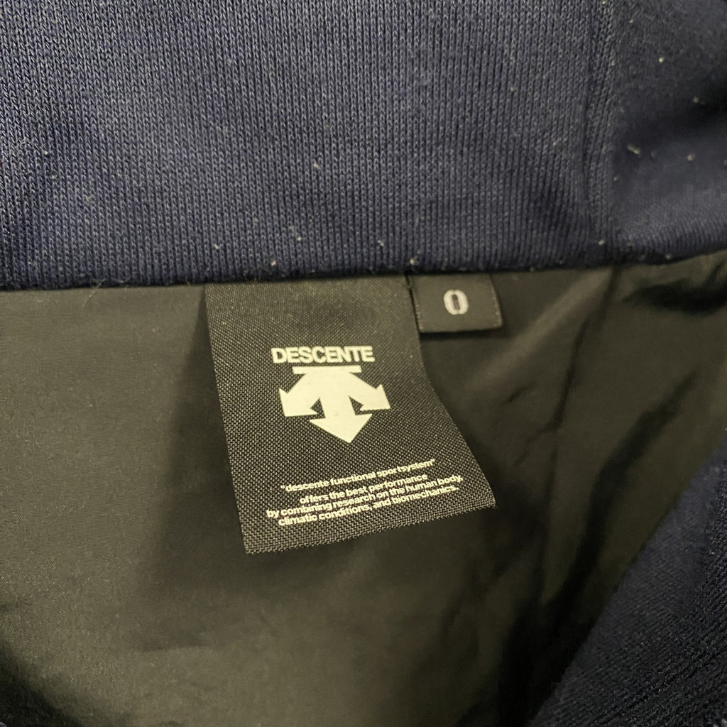 DESCENTE　デサント　アノラックパーカー　ハイネック　ラグランスリーブ　ワッペン　ワンポイント　紺　ネイビー　0サイズ　古着
