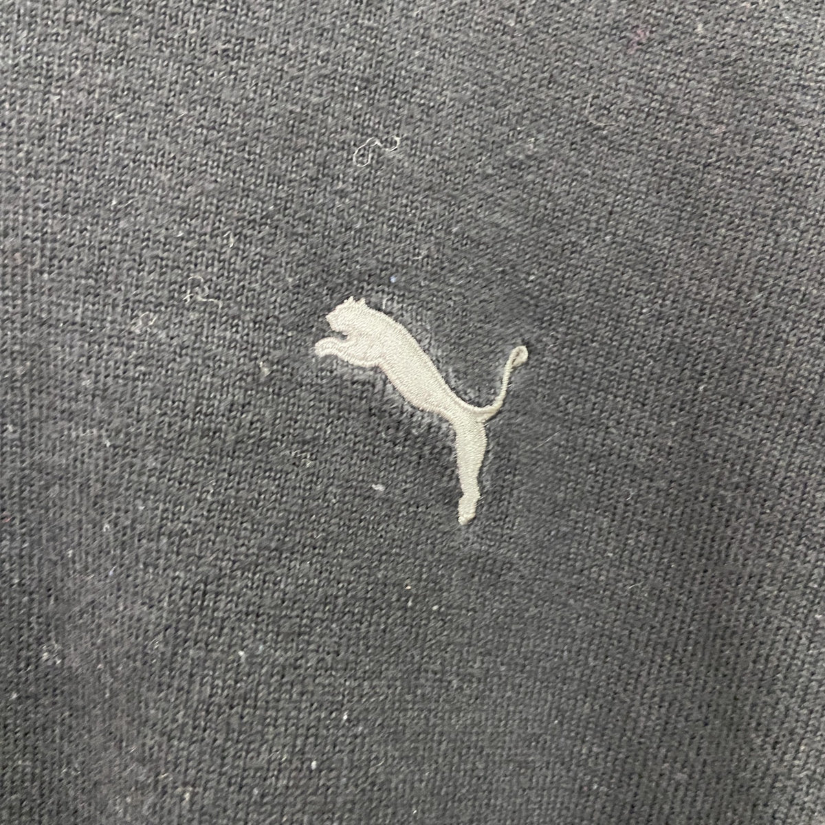 PUMA　プーマ　ニットセーター　刺繍ロゴ　ワンポイント　黒　ブラック　2XLサイズ　古着