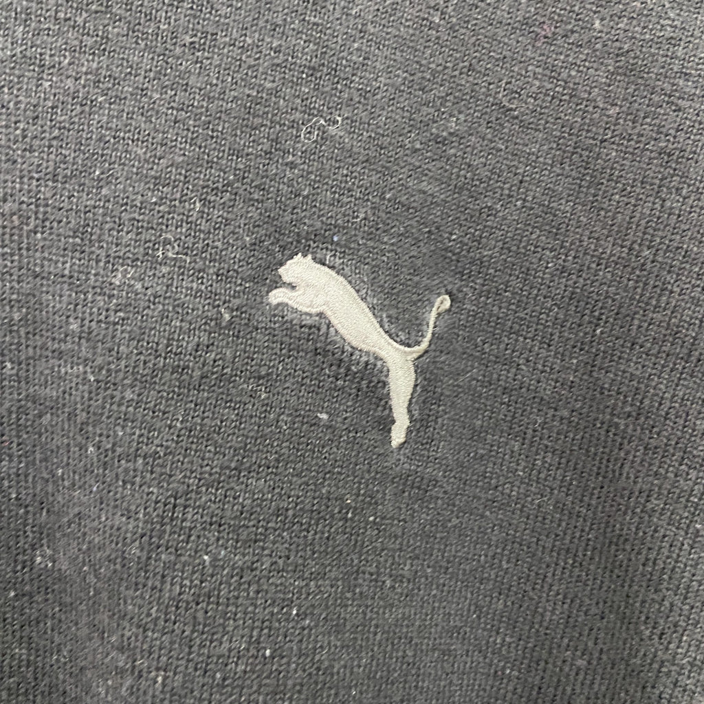 PUMA　プーマ　ニットセーター　刺繍ロゴ　ワンポイント　黒　ブラック　2XLサイズ　古着