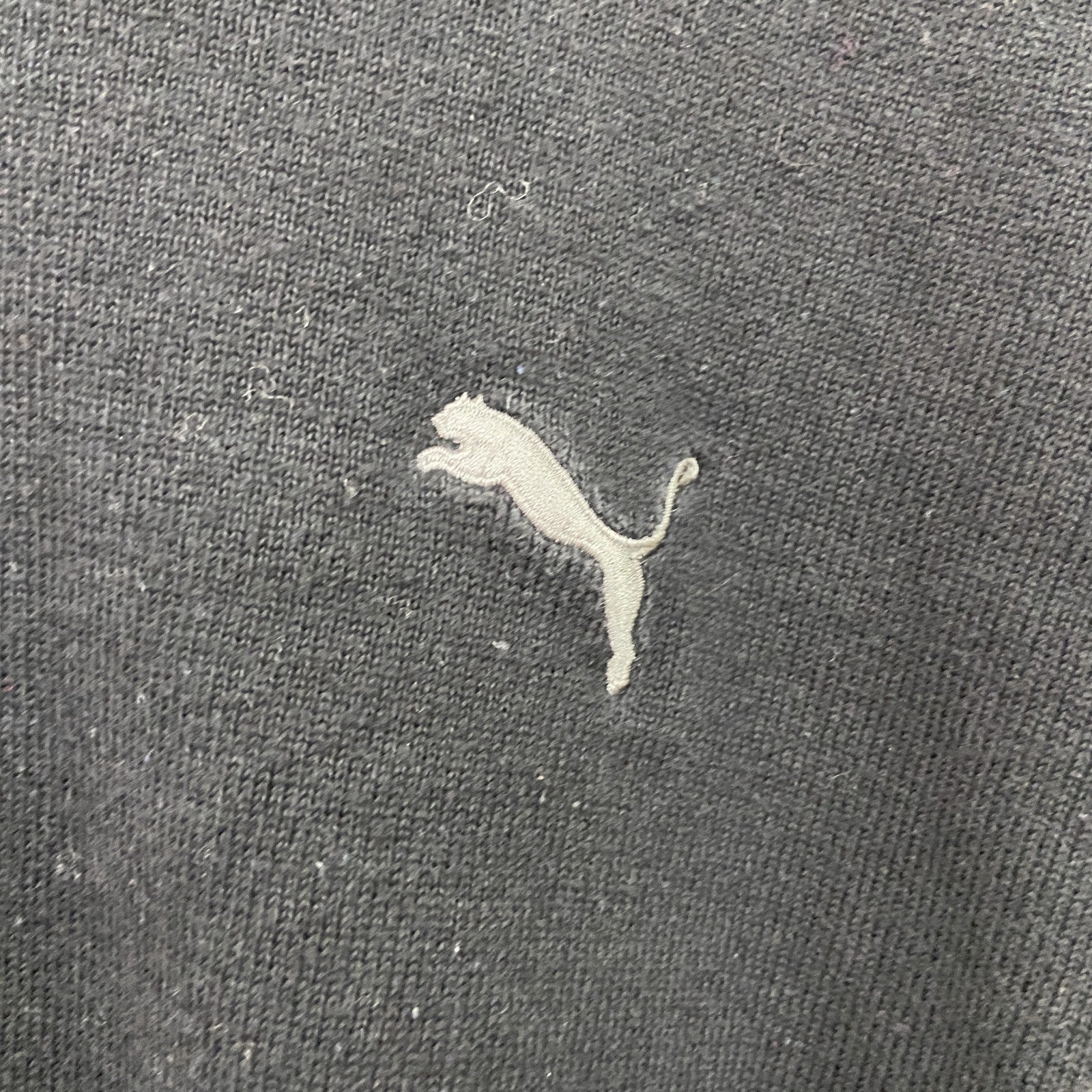 PUMA　プーマ　ニットセーター　刺繍ロゴ　ワンポイント　黒　ブラック　2XLサイズ　古着