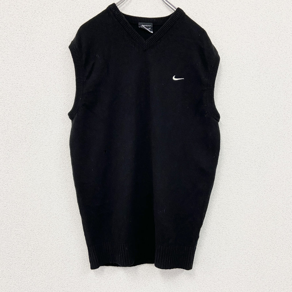 NIKE　ナイキ　ウールニットベスト　黒　ブラック　Mサイズ　古着