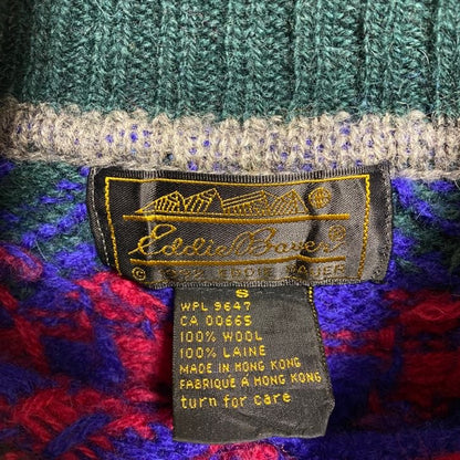 古着 used　Eddie Bauer エディーバウアー　90s　長袖ノルディックニット　セーター　タートルネック　Sサイズ