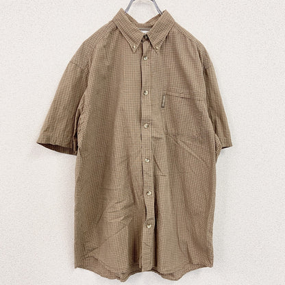Columbia　コロンビア　半袖シャツ　チェック柄　茶色　ブラウン　Lサイズ
