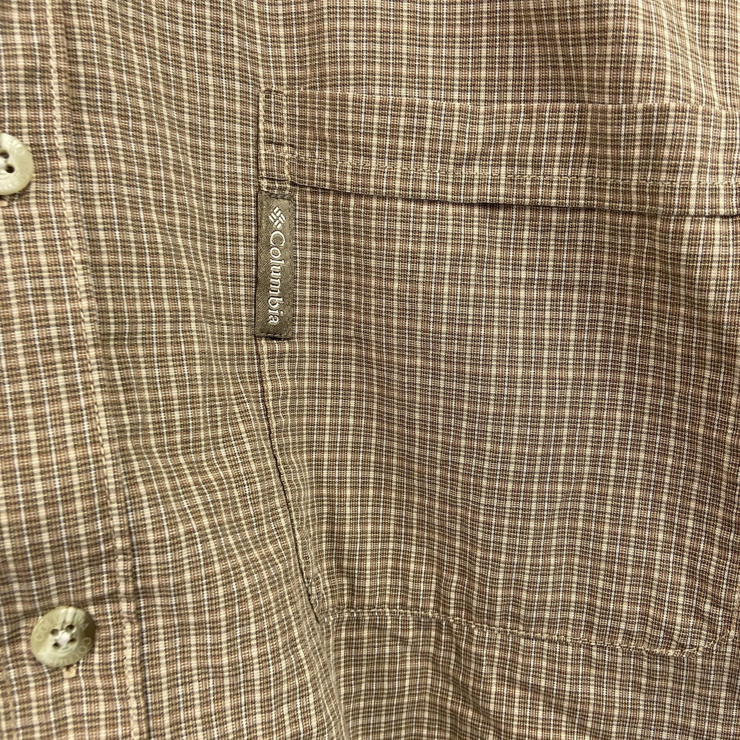 Columbia　コロンビア　半袖シャツ　チェック柄　茶色　ブラウン　Lサイズ