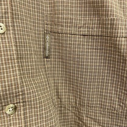 Columbia　コロンビア　半袖シャツ　チェック柄　茶色　ブラウン　Lサイズ