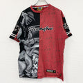 GIVEMEFACE　ギブミーフェイス　半袖プリントTシャツ　ビッグプリント　赤　レッド　黒　ブラック　XLサイズ　古着