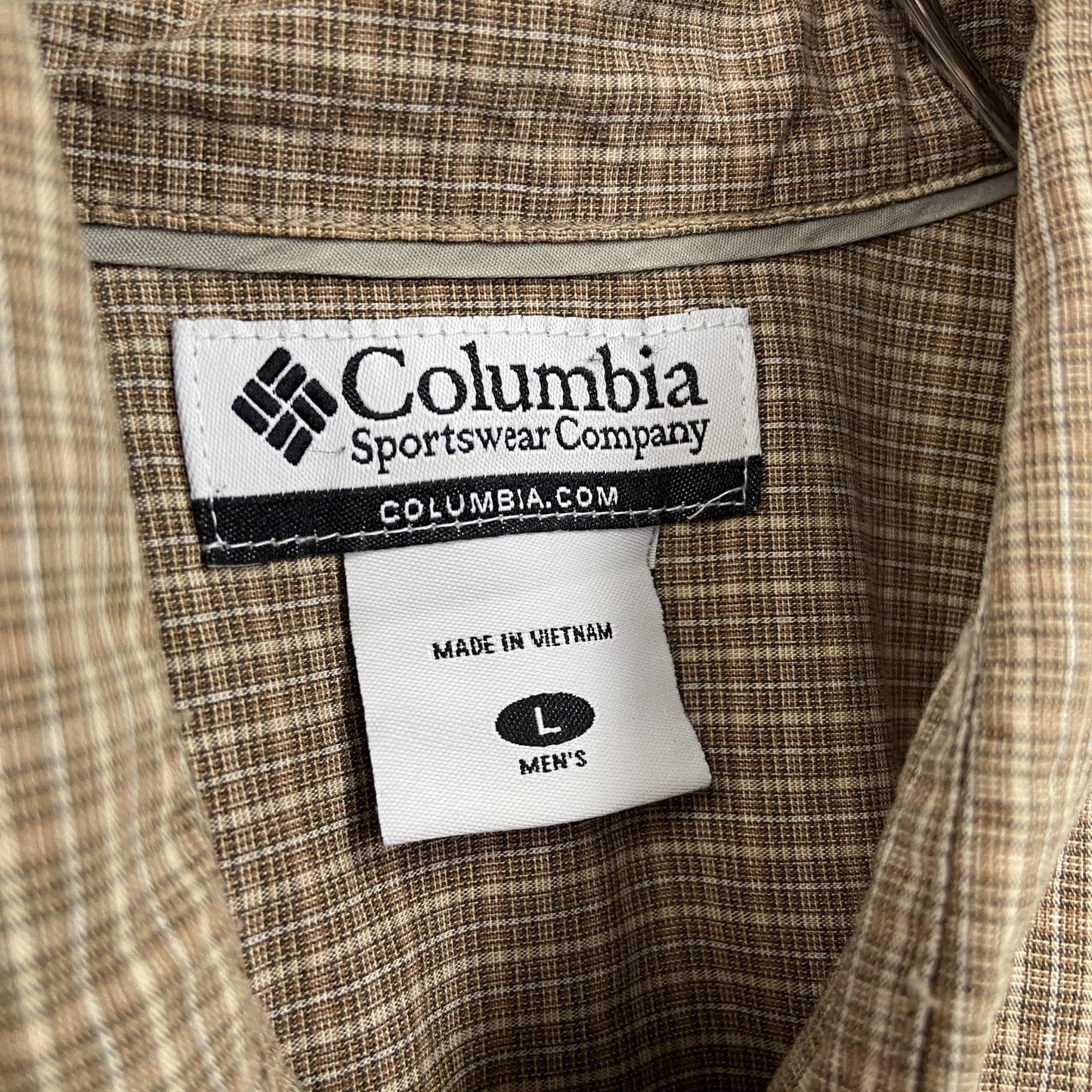 Columbia　コロンビア　半袖シャツ　チェック柄　茶色　ブラウン　Lサイズ