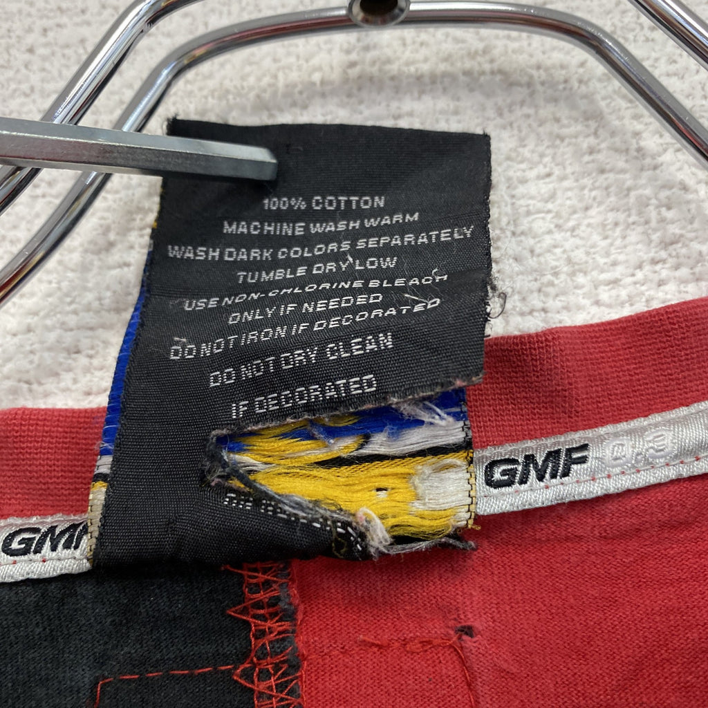 GIVEMEFACE　ギブミーフェイス　半袖プリントTシャツ　ビッグプリント　赤　レッド　黒　ブラック　XLサイズ　古着