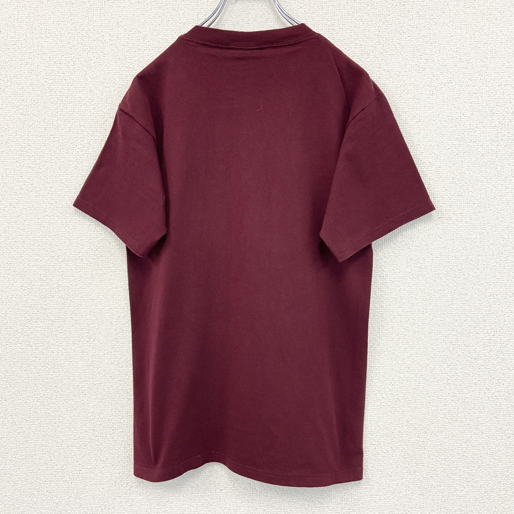90s　Lee　リー　半袖プリントTシャツ　刺繍ロゴ　クルーネック　ヴィンテージ　ボルドー　Mサイズ　古着