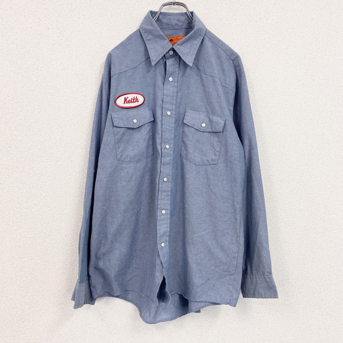 RED KAP　レッドキャップ　長袖シャツ　ワークシャツ　インディゴ　Lサイズ