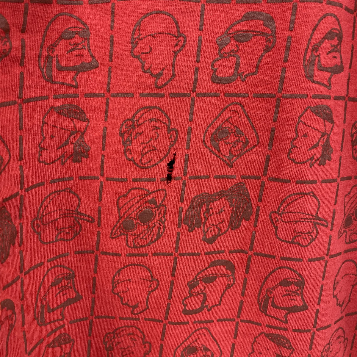 GIVEMEFACE　ギブミーフェイス　半袖プリントTシャツ　ビッグプリント　赤　レッド　黒　ブラック　XLサイズ　古着