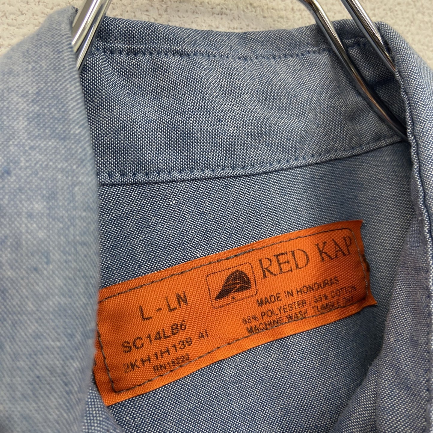 RED KAP　レッドキャップ　長袖シャツ　ワークシャツ　インディゴ　Lサイズ