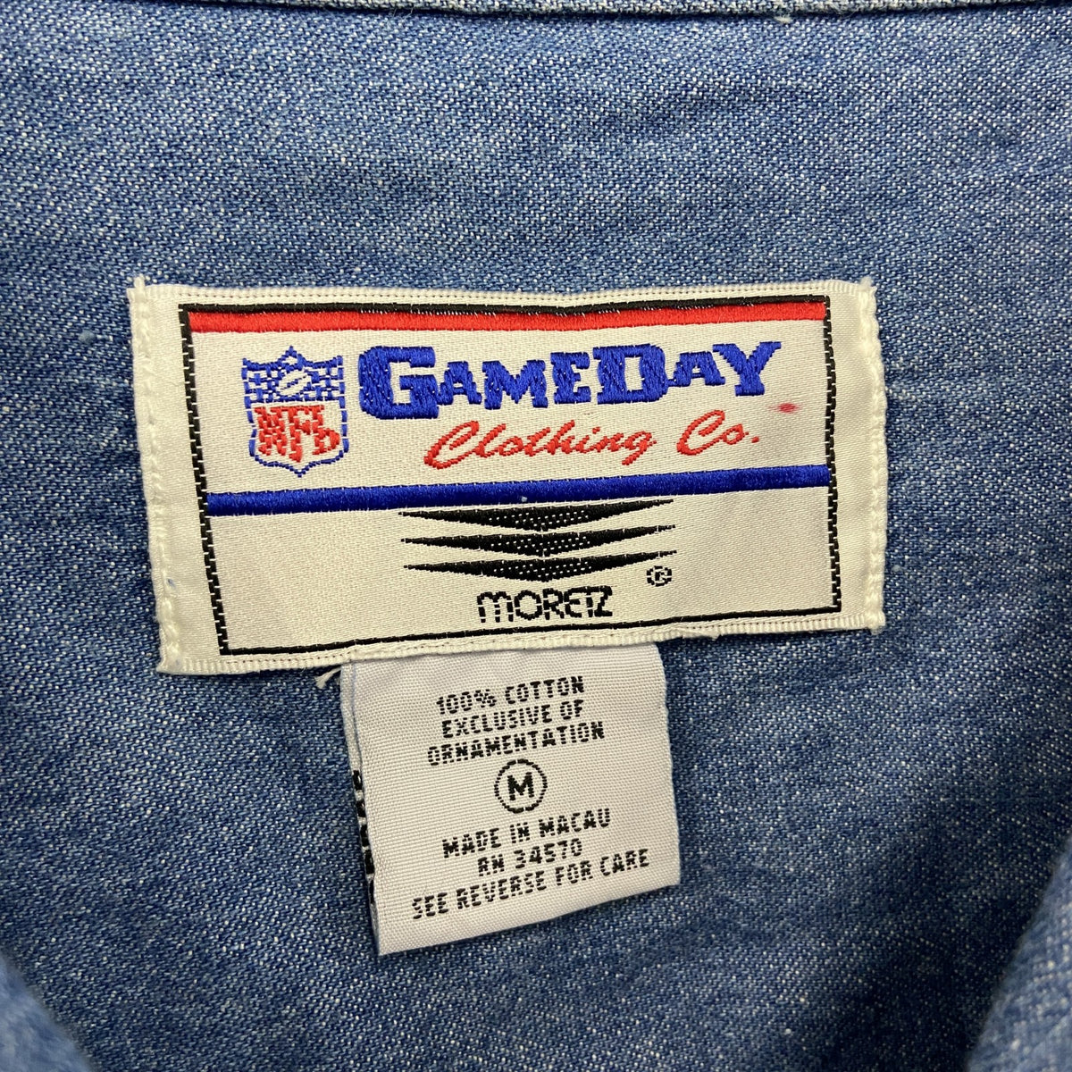 GAME DAY　長袖デニムシャツ　インディゴ　Mサイズ メンズ コットン 古着