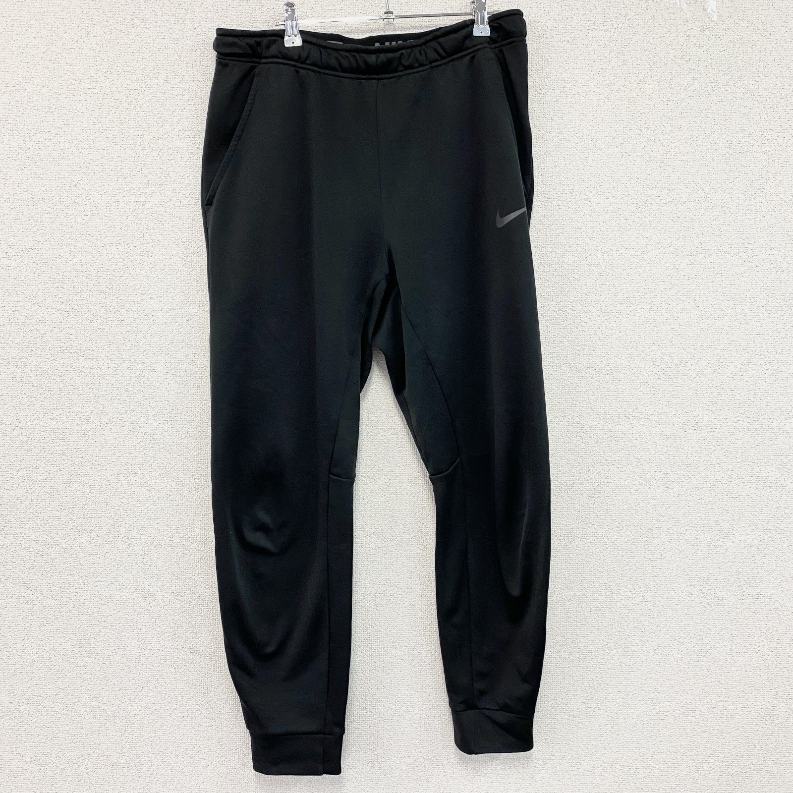 NIKE　ナイキ　DRI-Fit　スウェットパンツ　スウッシュ　ワンポイント　黒　ブラック　XLサイズ　古着