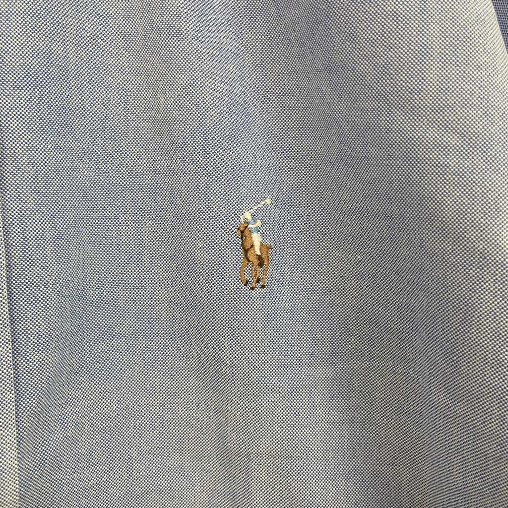RALPH LAUREN　ラルフローレン　長袖ボタンダウンシャツ　ライトブルー　15～32サイズ　古着