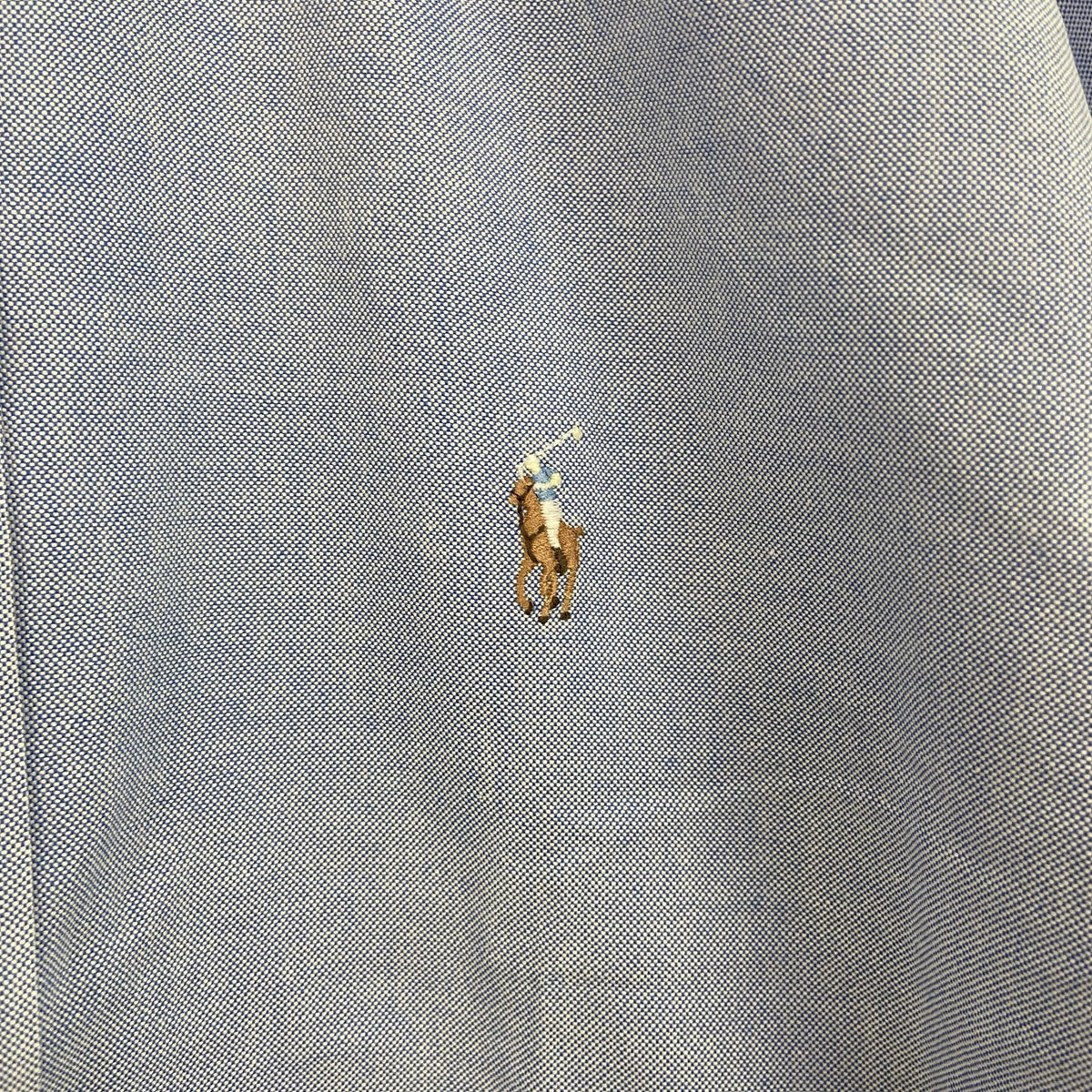 RALPH LAUREN　ラルフローレン　長袖ボタンダウンシャツ　ライトブルー　15～32サイズ　古着