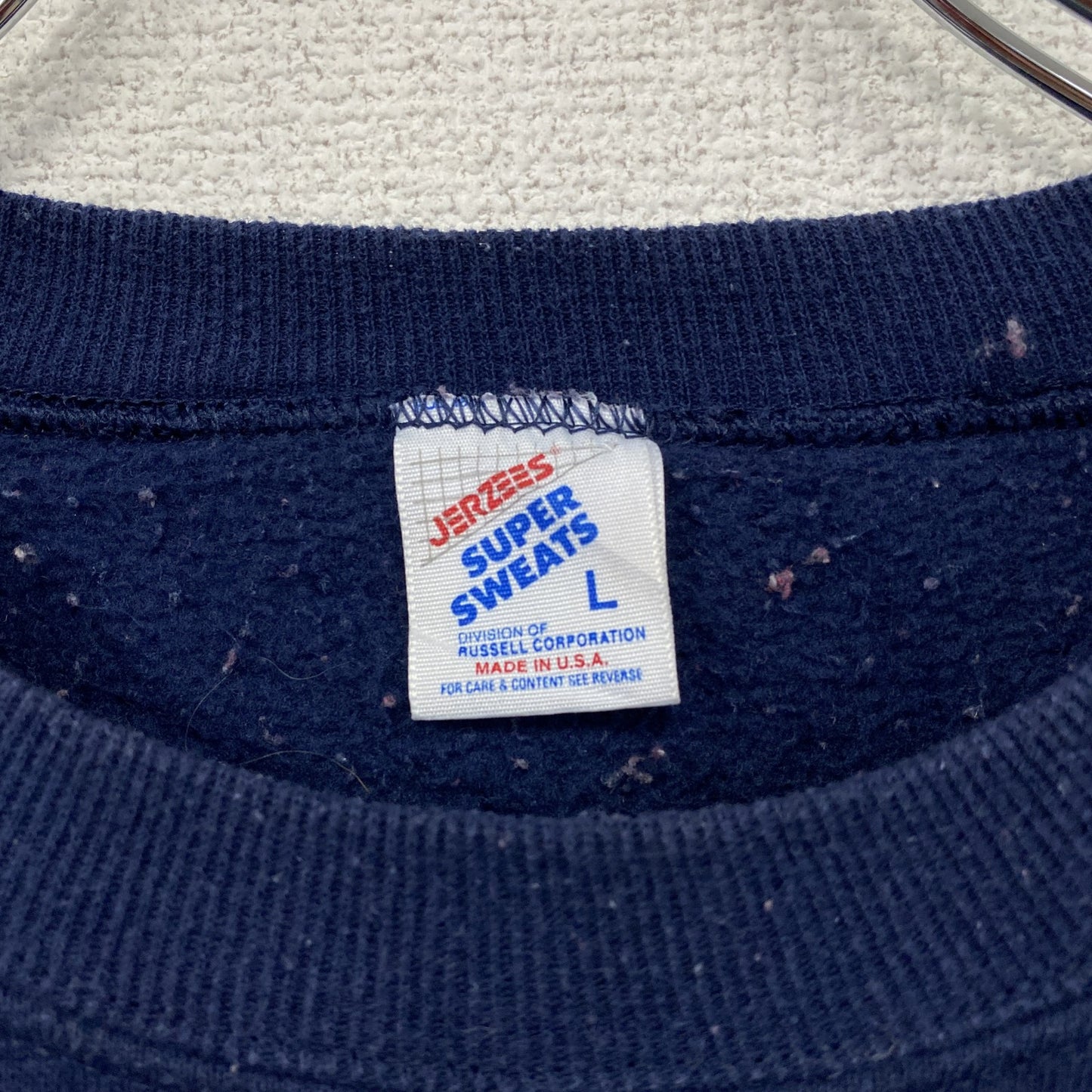 80s～　JERZEES　ジャージーズ　黎明中文学校　カレッジプリントスウェット/トレーナー　ヴィンテージ　紺　ネイビー　Lサイズ