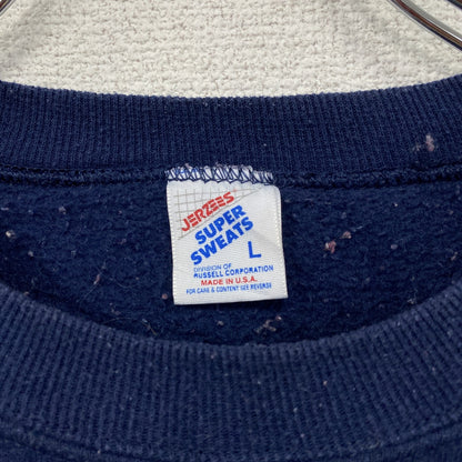 80s～　JERZEES　ジャージーズ　黎明中文学校　カレッジプリントスウェット/トレーナー　ヴィンテージ　紺　ネイビー　Lサイズ