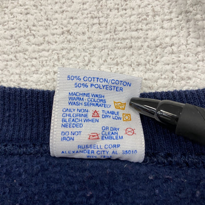 80s～　JERZEES　ジャージーズ　黎明中文学校　カレッジプリントスウェット/トレーナー　ヴィンテージ　紺　ネイビー　Lサイズ