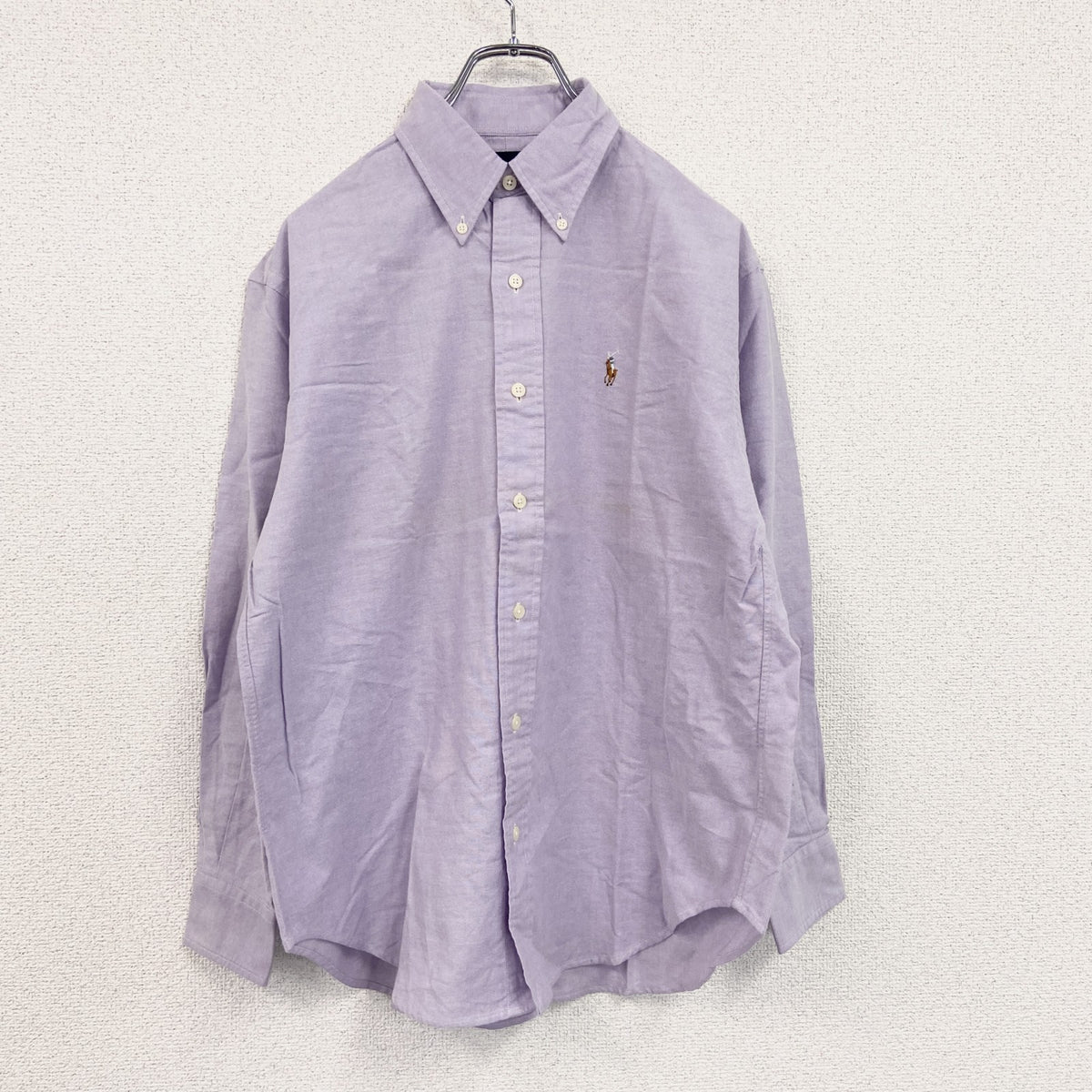 RALPH LAUREN　ラルフローレン　長袖ボタンダウンシャツ　紫　ライトパープル　11サイズ　古着